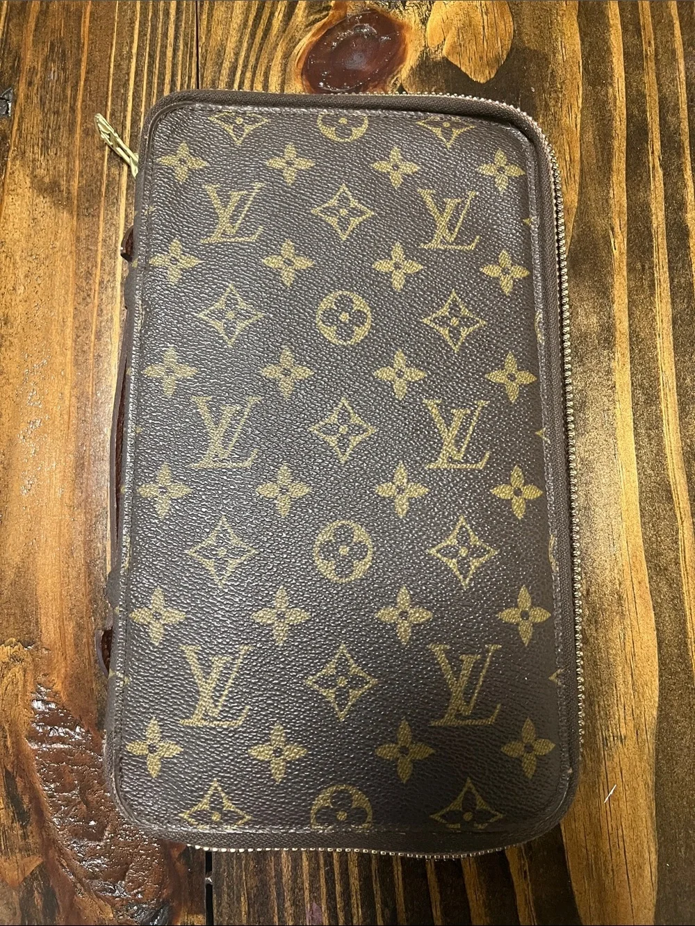 Louis Vuitton Brown Monogram Zip-Around Wallet Organizer